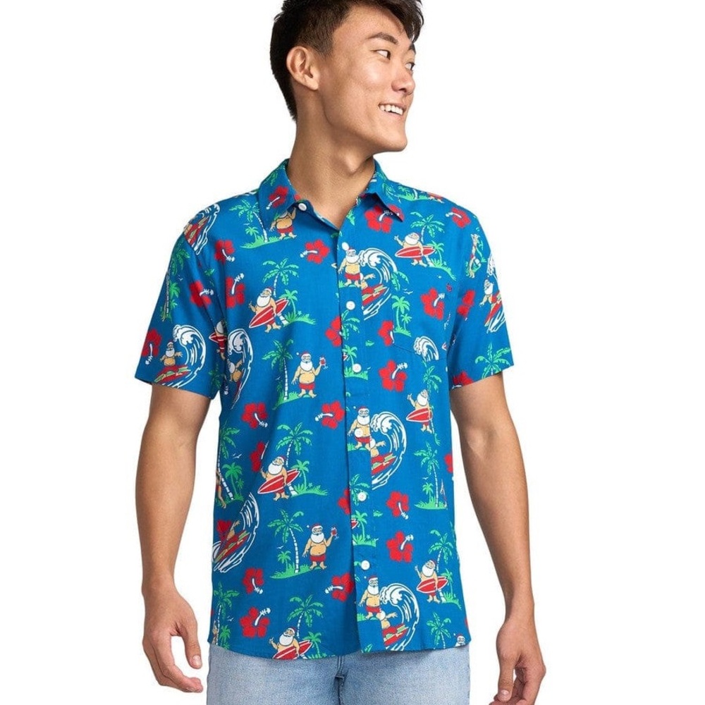TIPSY‎ ELVES Santa Hawaiian Surf Shirt